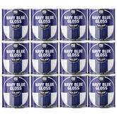 12X Navy Blue Gloss Non-Drip Paint 300ml Tin Paint